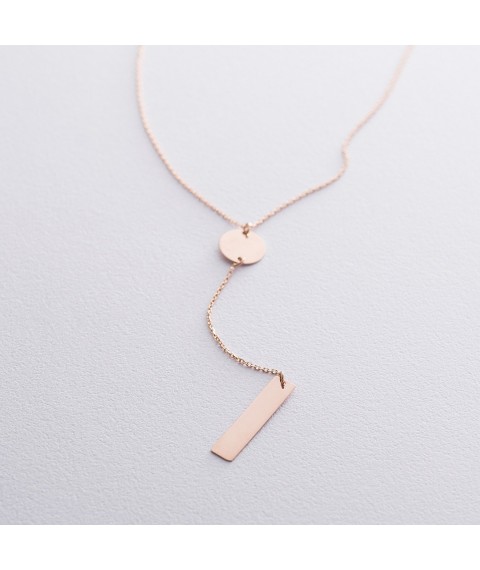 Necklace for engraving in red gold kol01572 Onix 43