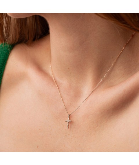 Gold necklace with a cross (cubic zirconia) count00851 Onyx 45