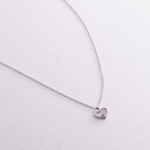 Necklace "Heart" in white gold coll02379 Onyx