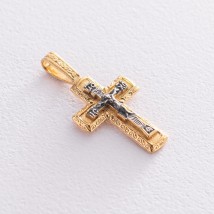 Orthodox cross "Crucifixion. Save and preserve" (gilding) 133089 Onyx