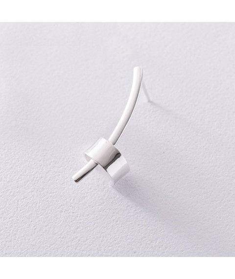 Silver cuff "Touch" 122913 Onyx