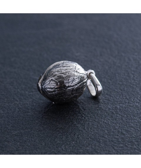 Silver pendant "Squirrel in a nut" handmade 133107 Onyx