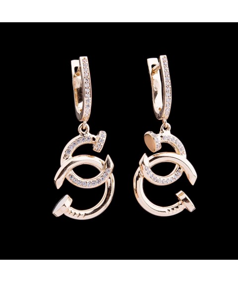 Exclusive gold earrings with cubic zirconia s03349 Onyx