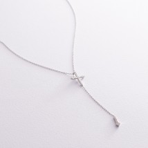 Gold necklace - "Cross" tie with diamonds flask0066ca Onyx