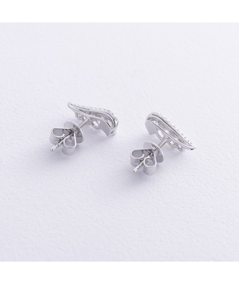 Gold earrings - studs with diamonds sb0501nl Onyx