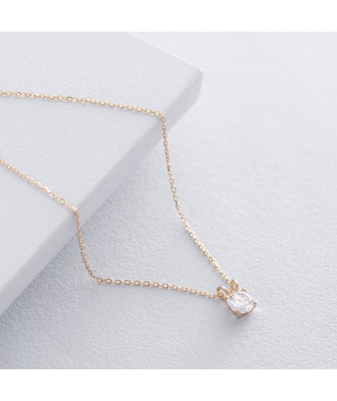 Gold necklace with cubic zirconia col01431 Onix 45