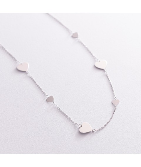 Necklace "Hearts" in white gold coll02137 Onix 40