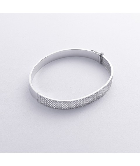 Hard bracelet "Maggie" with cubic zirconia (white gold) b00943 Onyx