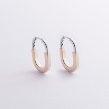 Earrings "Camilla" mini (yellow, white gold) s08884 Onyx