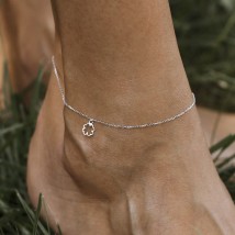 Bracelet "Clover" on the leg (white gold) b05130 Onix 23