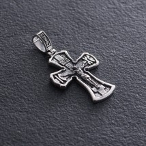 Silver cross "Crucifixion. Save and Preserve" (in Ukrainian) kdu-23 Onix