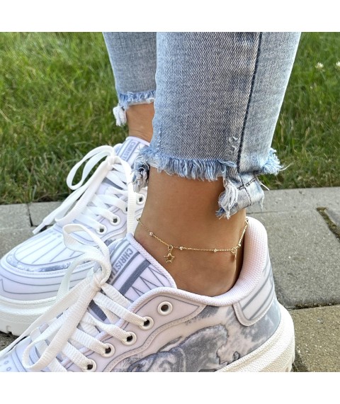 Gold bracelet "Heart and star" on the ankle b04878 Onix 24