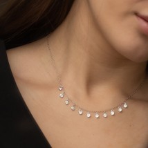 Silver necklace with cubic zirconia 18566 Onyx 42