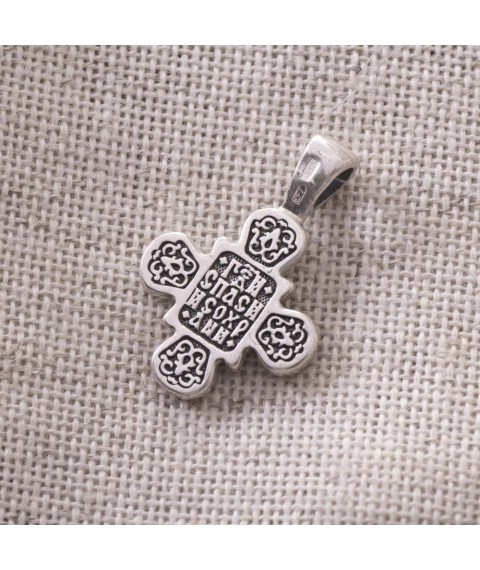 Orthodox silver cross with blackening 132480 Onyx