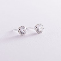 Silver stud earrings (fianit) 122080 Onyx