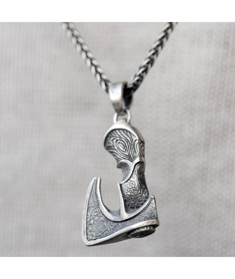 Silver pendant "Celtic ax" 133199 Onyx