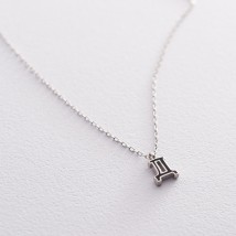 Silver necklace with the letter D 18962h Onyx 42