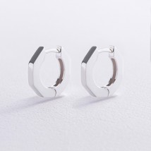 Срібні сережки - кільця "Аманда" 123230 Онікс