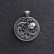 Silver pendant "Zodiac sign Aquarius" 133200aquarius Onyx
