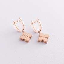 Gold earrings "Clover" s07424 Onyx