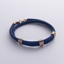 Men's bracelet "Embroidery" (yellow gold) 538981600 Onyx 19.5