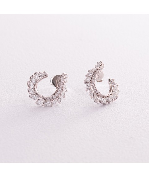 Gold earrings - studs with diamonds sb0407nl Onyx