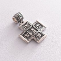 Срібний православний хрест з чорнінням 132489 Онікс