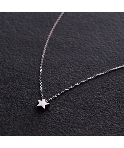 Silver necklace "Star" 908-01086 Onix 38