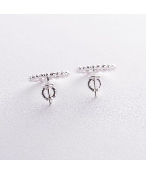 Earrings - studs "Harmony in silver (cubic zirconia) 122747 Onyx