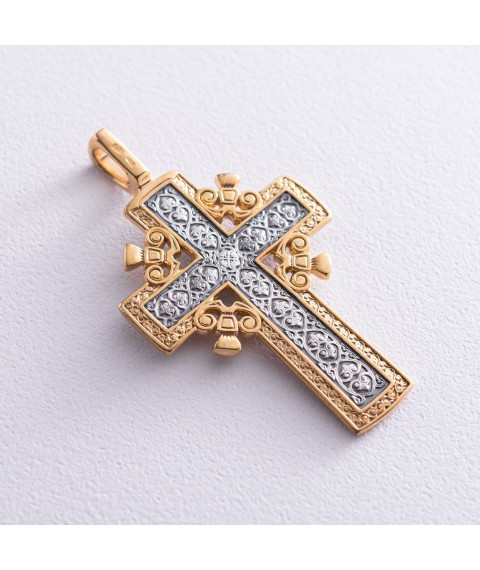 Серебряный крест с позолотой "Голгофский крест" 131627 Оникс