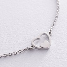 Silver bracelet "Heart" 2093 Onix 18