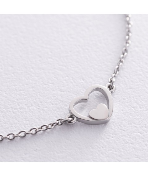 Silver bracelet "Heart" 2093 Onix 18