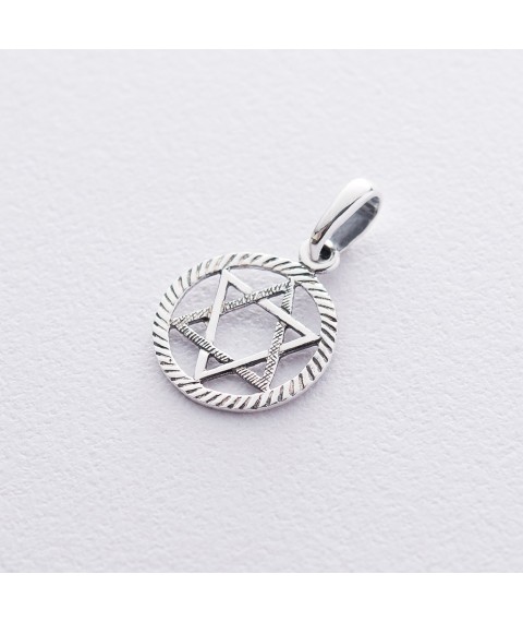 Silver pendant "Star of David" 13289 Onyx
