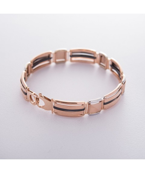 Men's gold bracelet b04074 Onyx 20.5