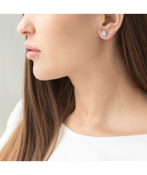Gold stud earrings (diamond) s210 Onyx