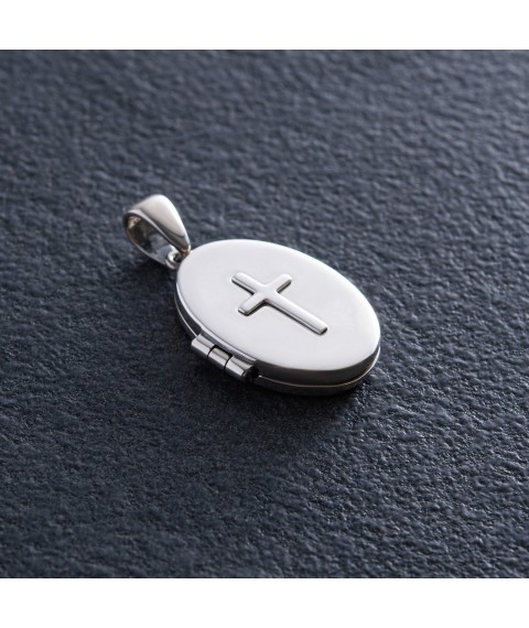 Silver pendant with a cross "Save and Save" for photography 7351 Onyx