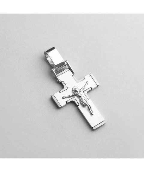 Срібний православний хрестик 132755 Онікс