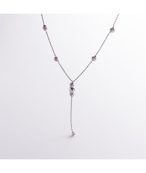 Silver necklace "Balls" 181089 Onix 45