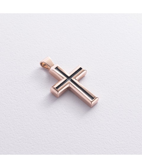 Cross in red gold p03956 Onyx