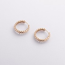 Сережки - кільця в жовтому золоті с09299 Онікс