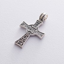 Православный крест "Спаси и Сохрани" с чернением 132474 Онікс