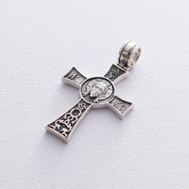 Православный крест "Спаси и Сохрани" с чернением 132474 Онікс