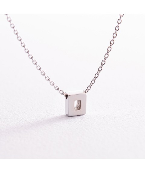 Silver necklace with the letter "O" 1105 O Onyx 45