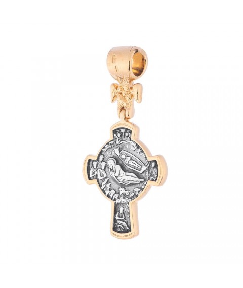 Orthodox cross "Crucifixion. Nativity of Christ" 131769 Onyx