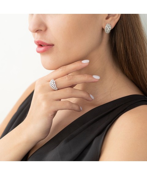 Gold earrings with diamonds MR17583Egm Onyx