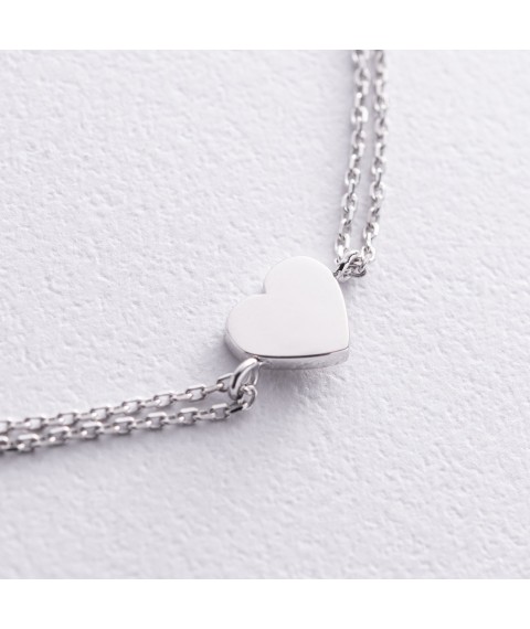 Bracelet "Heart" in white gold b04550 Onix 20