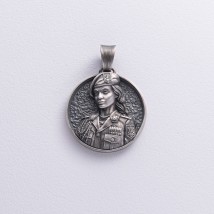 Срібний кулон "Українська захисниця" 1319 Онікс