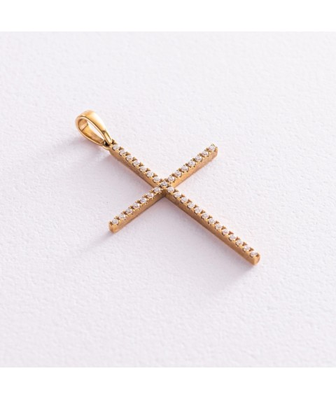 Золотой крестик с бриллиантами п187 Онікс