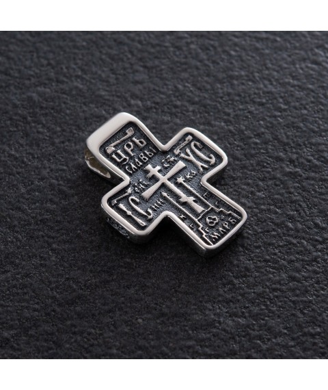 Calvary cross in silver (gilding, blackening) 13327 Onyx