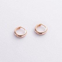 Серьги - кольца в красном золоте с09253 Онікс